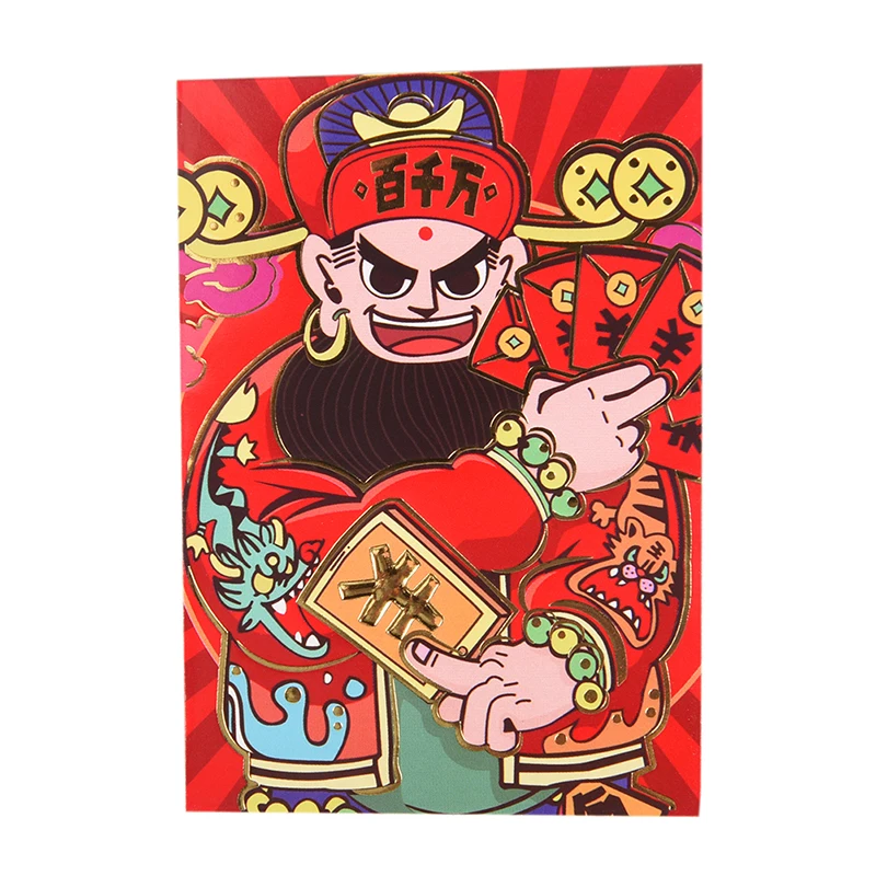 6 шт./компл. традиции Hongbao год красный повезло, сумочка для денег в китайском стиле красного цвета с рисунками животных на возраст конверт заполните MoneyEnvelope подарок ребенку красный карман