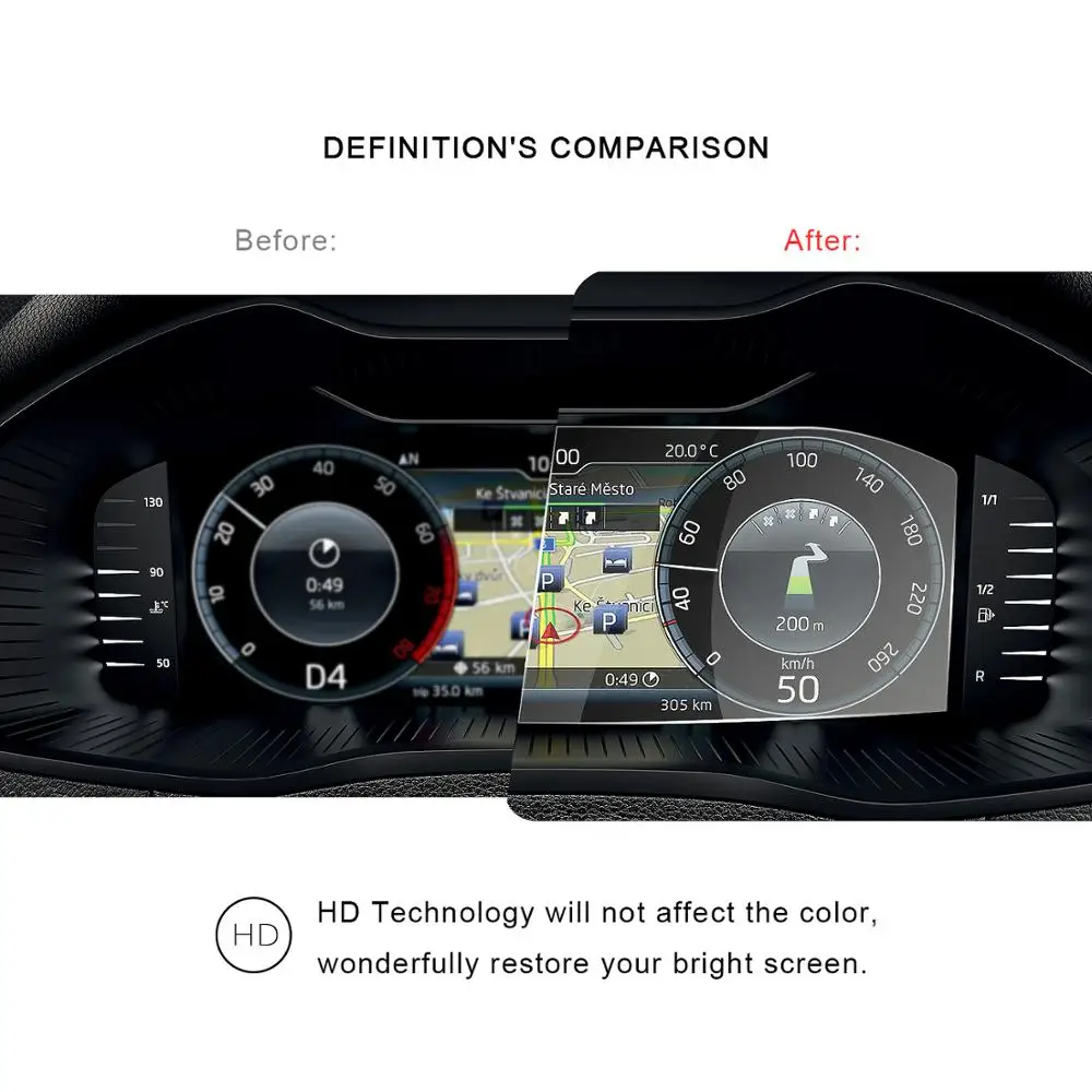 RUIYA автомобильный экран протектор для Skoda Octavia/kodiaq/превосходный ЖК-экран приборной панели, 9H закаленное стекло экрана Защитная пленка