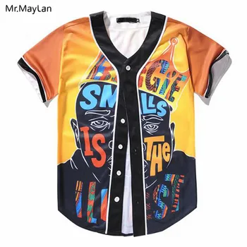 

The Notorious B.I.G. Rapper Singer Biggie Print Streetwear 3D T shirt Men Hiphop Baseball Jersey Cardigan T-shirts Tshirt Tees