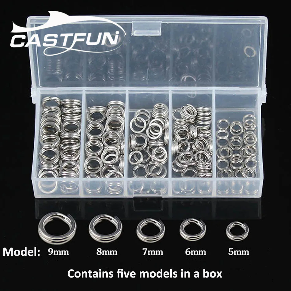 CASTFUN Split Ring Loop 200 шт./компл. рыболовный инструмент из нержавеющей стали аксессуары