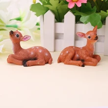 Миниатюрный садовый пейзаж маленький олень смолы крафтовый Сказочный садовый декор