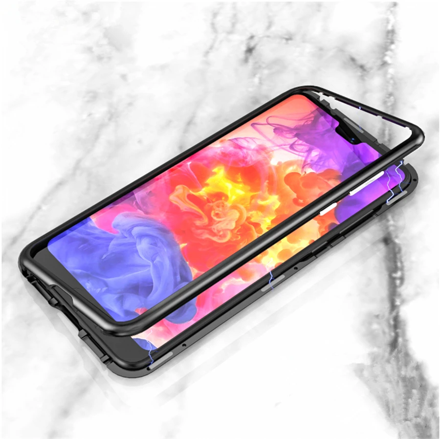 

Huawey P30 Pro Case Magnetic Adsorption Metal Case On The For Huawei P30 Lite Light 30Lite Case Magnet Tempered Glass Back Cover