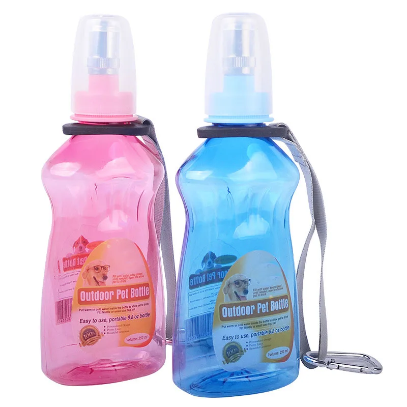 Pet Dog Water Bottle 250ml Plastic Portable Dog Water Bowl Pet Outdoor Travel Drinking Water Feeder Cute Storage Water Container4