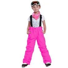 Зимние лыжные штаны для девочек, комбинезоны, ветрозащитные комбинезоны, спортивные костюмы для детей, водонепроницаемые теплые детские лыжные брюки для мальчиков