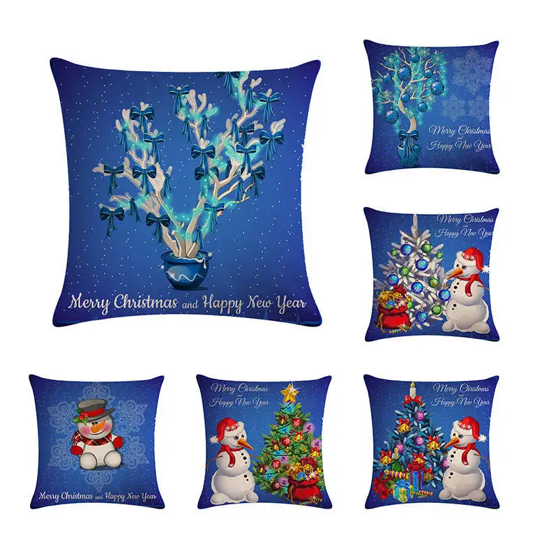 Pillow Case Beautiful Blue Shading Christmas Tree Throw Pillows Pillow Case Beautiful Blue Shading