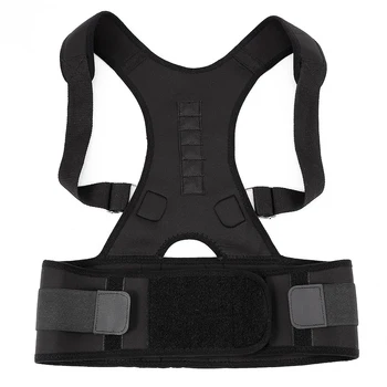 Adjustable Magnetic Posture Corrector Corset Back Support Brace Belt Orthopedic Vest Black White Corset Back Support