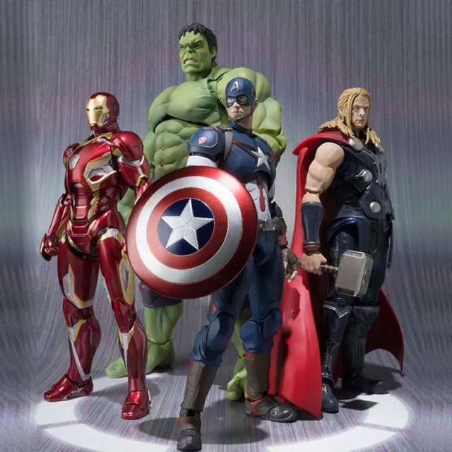 슈퍼 히어로 액션 피규어 16 센치메터 헐크 캡틴 아메리카 아이언 맨 토르 어벤져 2 세 Ultron