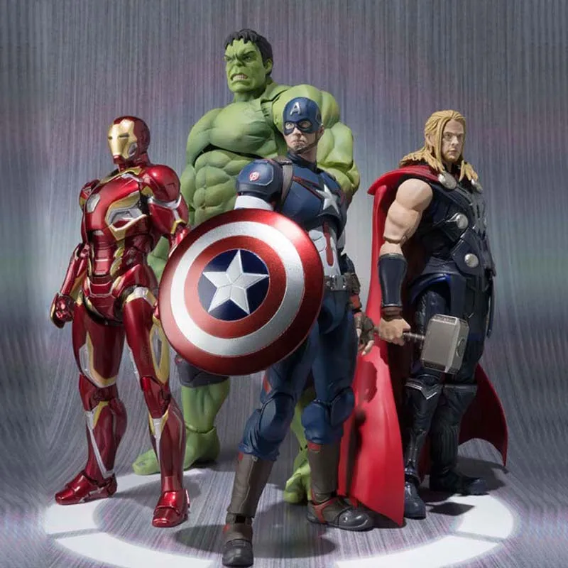 Superhero Action Figures 16cm Hulk Captain America Iron