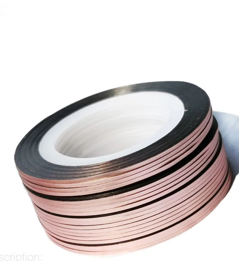 1PC 2mm/3mm Rose Gold Adhesive stripping tape nail art metalic yarn sticker | Красота и здоровье