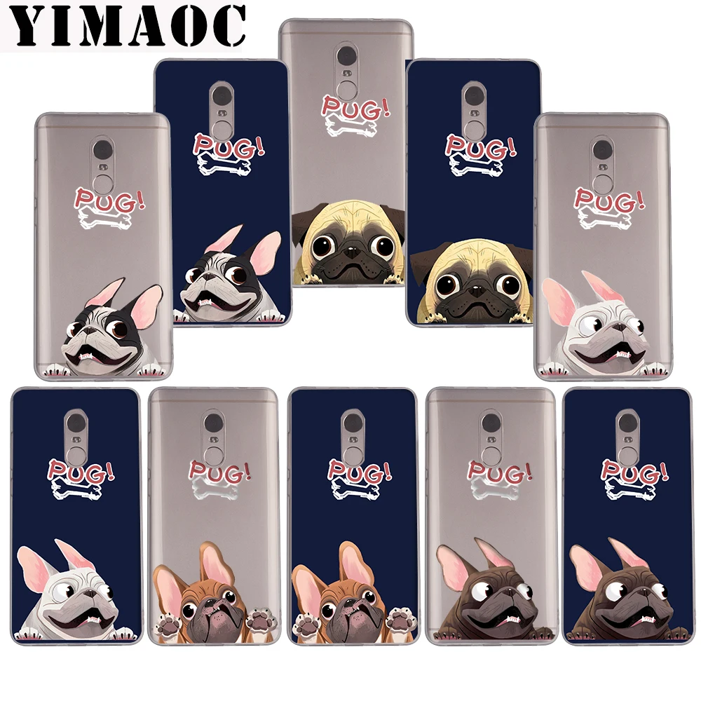 

YIMAOC 7z POP Funny Bulldog Soft Case for Xiaomi Mi a1 a2 f1 6 8 lite se mix 2s Redmi 5 6 6a S2 Plus 5A Note 5 6 Pro 4 X