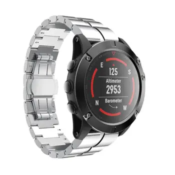 

HL 2017 Genuine Stainless Steel Bracelet Quick Release Fit Band Strap For Garmin Fenix 5X GPS Watch drop shipping oct19