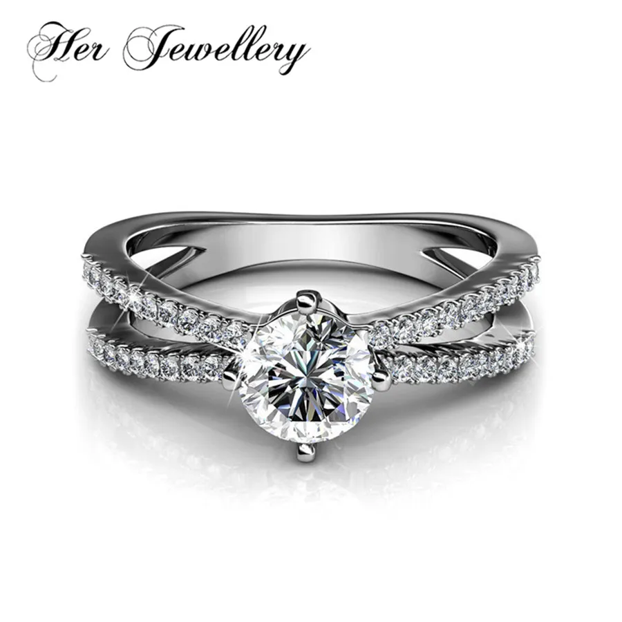 joyería anillos románticos joyería India OL estilo anillos hechos con cristales Swarovski HR0015|Anillos| -