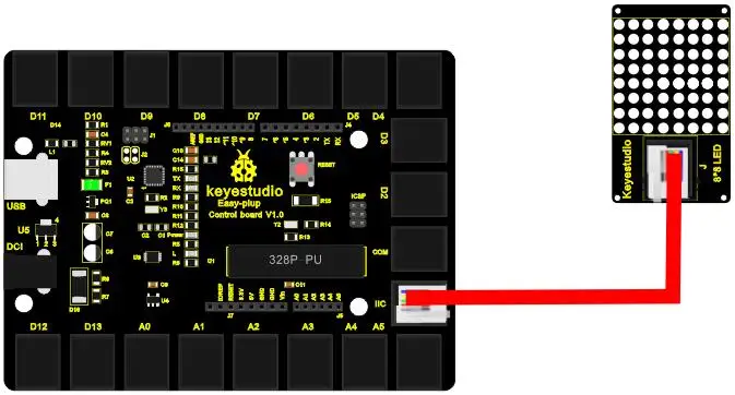 Keyestudio EASY plug IIC I2C 8*8 LE D матричный дисплей для Arduino пара