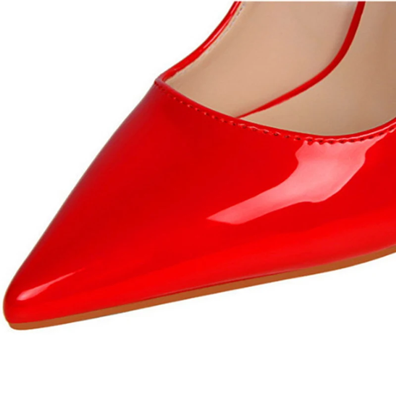 BIGTREE/женские модные туфли на высоком каблуке с острым носком и бантиком г. Женские туфли-лодочки из лакированной кожи пикантные вечерние туфли с вырезами 10 см