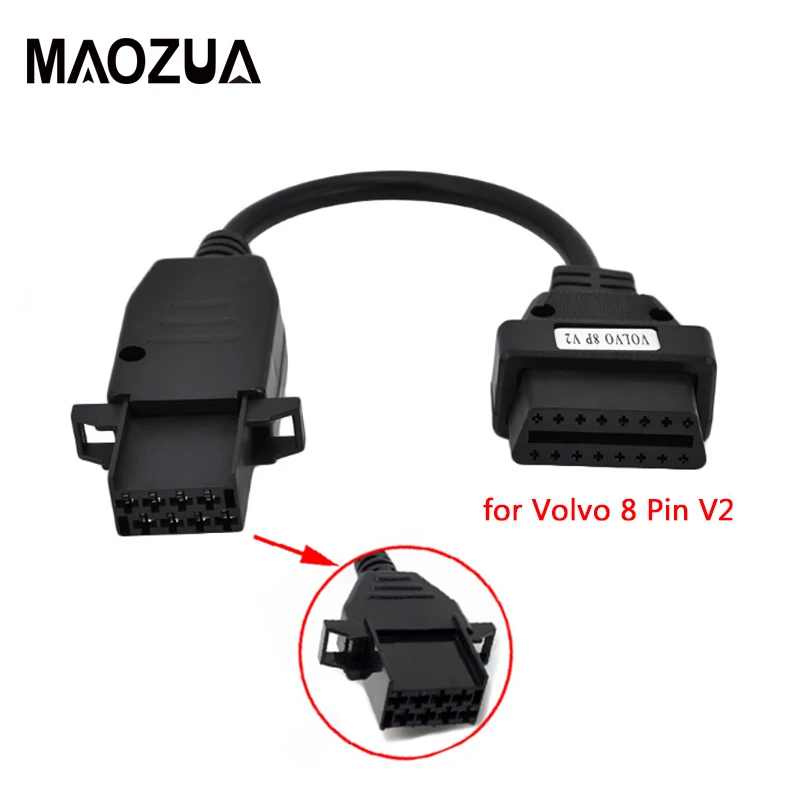 OBD2 кабель для Volvo 8Pin удлинитель грузовика до 16Pin женский подходит 8 Pin или 88890306