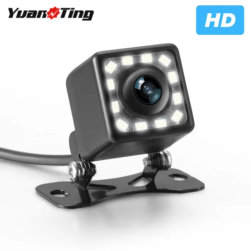 

YuanTing 170 Wide Angle Easy Install HD Rear View Back Up Reverse Camera Waterproof with 12 LEDs Nigh Vision Lights for All Cars