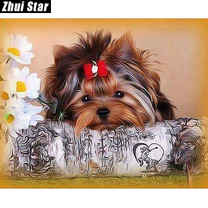 Полный квадратный алмаз 5D DIY Алмазная картина "милая собака" вышивка крестиком Стразы мозаика картина домашний Декор подарок