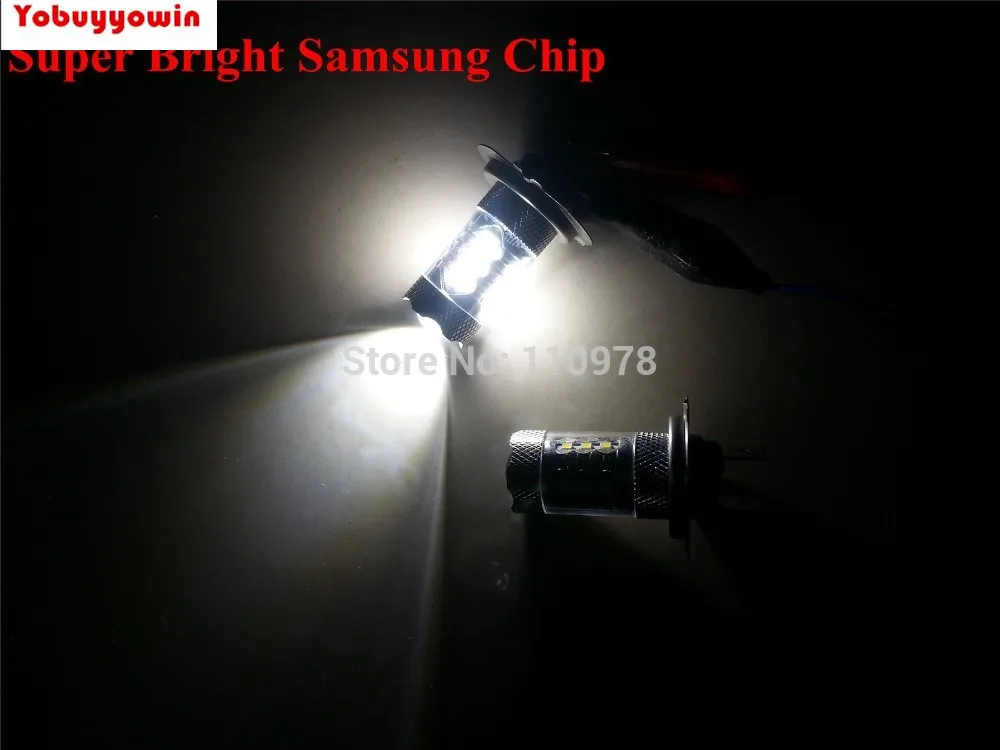 

Free Shipping 2 pcs Error Free HID White Samsung SMD Chip H7 LED Bulbs Daytime Running Lights+2 pcs LED decoders Load resistors