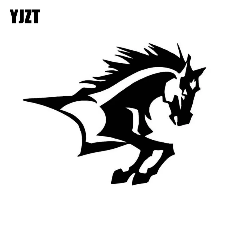 YJZT 10.1cm*13cm HORSE HEAD AND BODY Fun High Quality Vinyl Car Sticker Decal Black Silver C11-0281 | Автомобили и мотоциклы