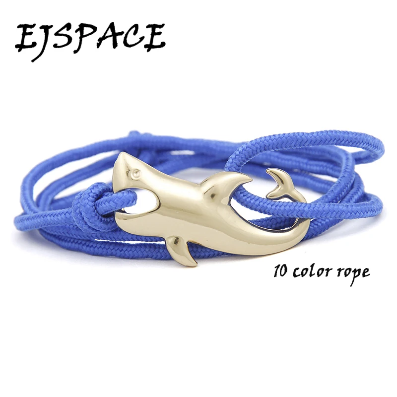 Tom hope Fashion Jewelry Gold Plated Ocean Shark Rope Bracelet for Women&Men Shark Bracelet  Anchor Bracelet pulseira masculina