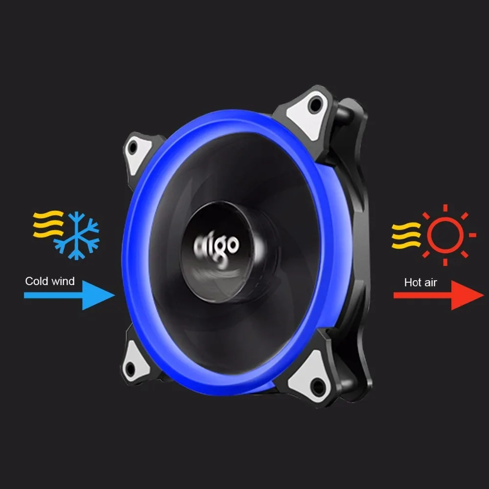 Aigo Ventilador de 120mm PC refrigerador Ventilador ajustable Aurora Led RGB ordenador Ventilador de refrigeración 12 V mudo Ventilador PC ventilador de caja para computadora