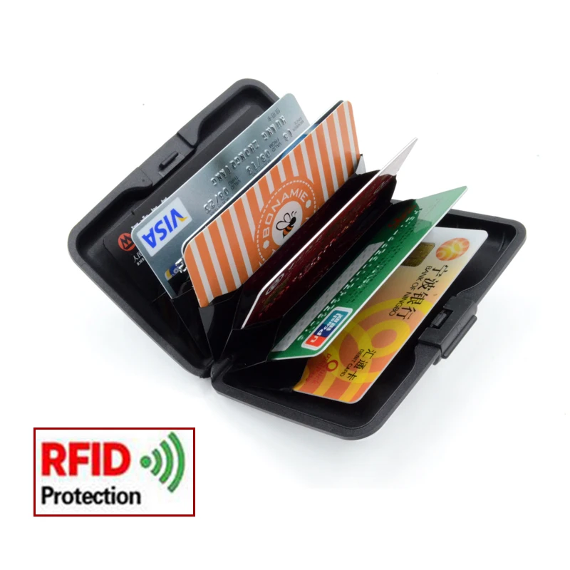 Алюминиевый кошелек с RFID защитой и отделением для кредитных карт|Держатели карт
