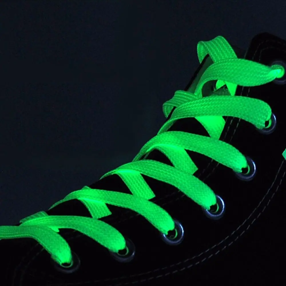 Светящиеся спортивные шнурки 1 шт. 8 мм * м флуоресцентные ночного цвета плоские