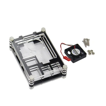 

Raspberry Pi 9 Layers Acrylic Case Transparent Box Enclosure Cover Shell + RPI CPU Cooling Fan for Raspberry Pi 3 / 2 / B+
