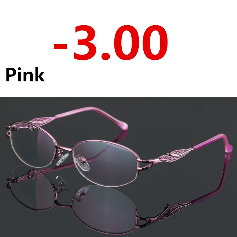 Fashion Sun Photochromic Myopia Eyeglasses Elegant Optical Women Finished Myopia Eyewear prescription Glasses Frame-1.0-4.0 - Цвет оправы: Pink -3.00