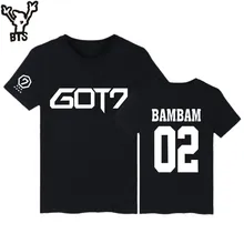 KPOP GOT7 Kpop BAMBAM TShirts JB Jackson Short Sleeve T-shirts with GOT 7 Kpop Hip Hop T Shirt Women in Tee Shirt Women