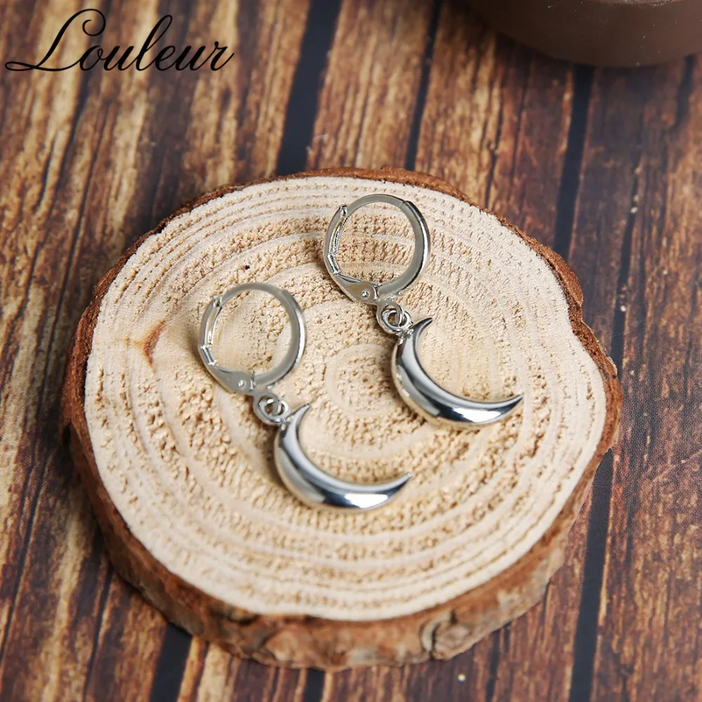 Louleur 2019 новые модные круглые Moon простые круглые серьги Золотой и Серебряный Пирсинг Серьги Huggie для Для женщин вечерние свадебные украшения