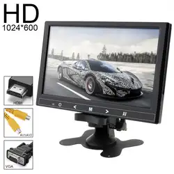 9 дюймов 16:9 12V 1024*600 TFT lcd монитор заднего вида автомобиля 2 видео вход DVD VCD подголовник авто монитор Поддержка аудио видео HDMI VGA