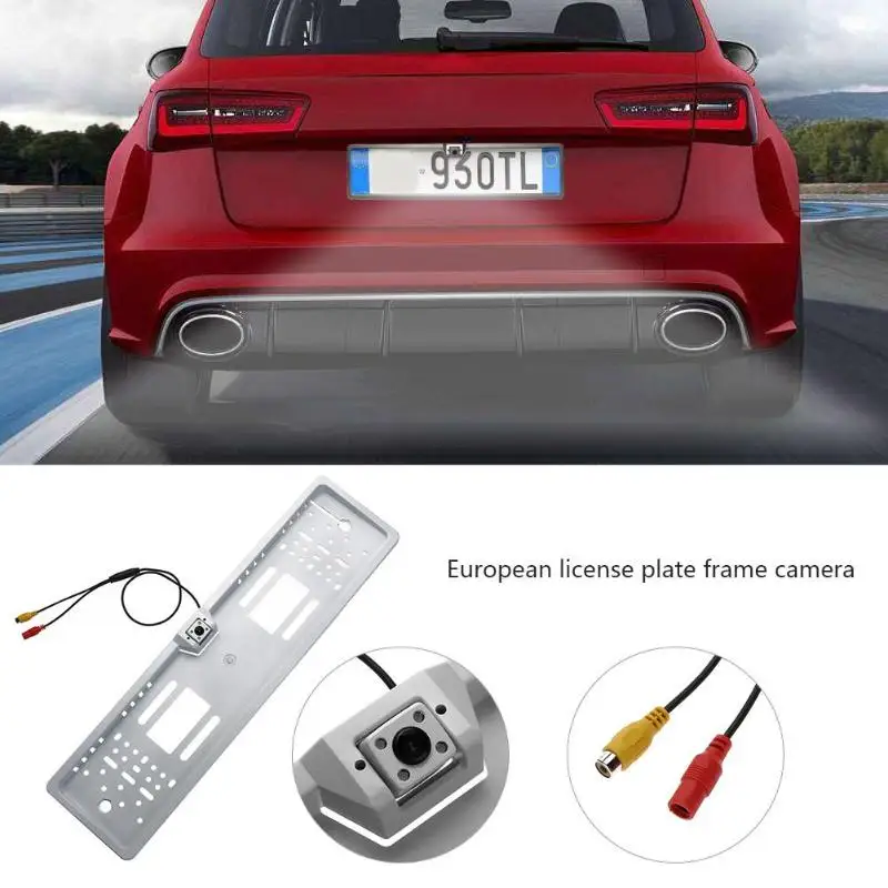 Водонепроницаемая Европейская Автомобильная рамка для номерного знака, светодиодный держатель для номерного знака, парковочная камера заднего вида