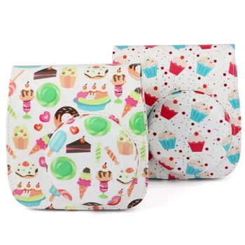 

Ice Cream Pattern Instax Mini 9 Case Instax Mini 8 Case With Strap Protector Cover For Fujifilm Instax Mini 8/8+/9 Accessoories