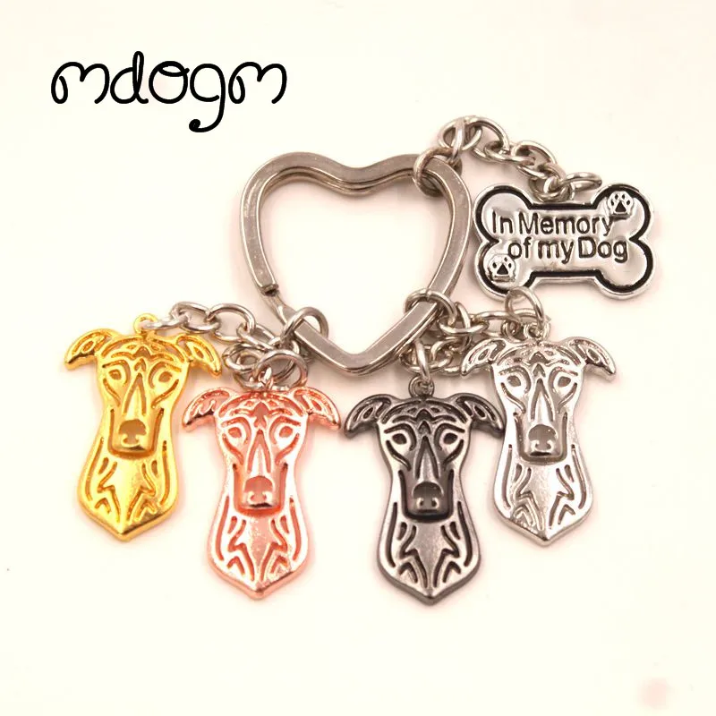 

2019 Cute Greyhound Dog Animal Gold Silver Plated Metal Pendant Keychain For Bag Car Women Men Key Ring Love Jewelry K135