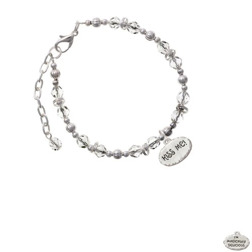 Kiss Me ''I'm Magically Delicious'' Clear Beaded Bracelet