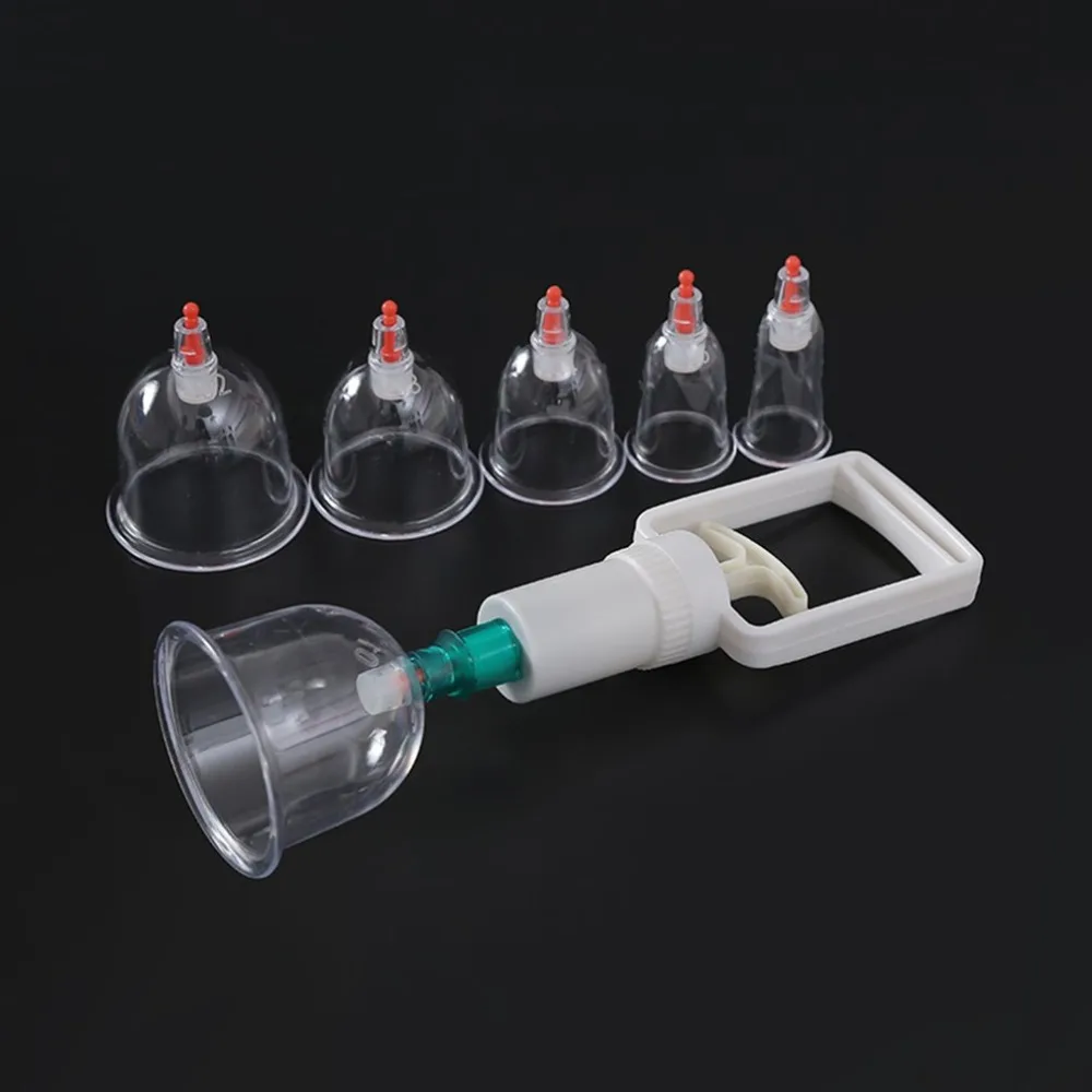 

6pcs/set Massage Vacuum Cupping Set Thicker Magnetic Aspirating Cupping Cans Cupuncture Massage Suction Cup With Tube Gift