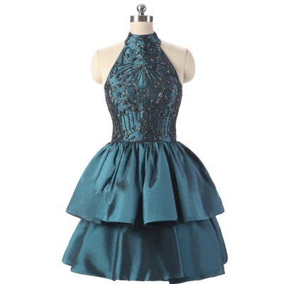 Новое поступление, коктейльные платья из тафты с высоким воротом,, vestidos de coctel ever pretty Jurken vestido de noiva, коктейльное платье - Цвет: same as picture