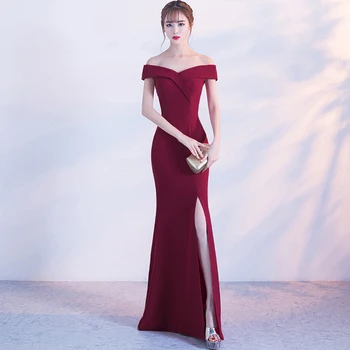 Boat Neck Bridesmaid Dress New Arrive Real Simple Werdding Party Formal Dress YD8642