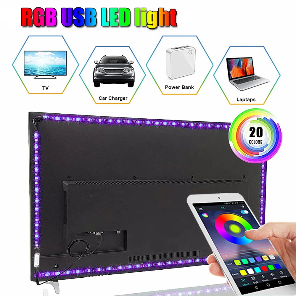 

1m/2m/3m DC5V Under Cabinet LED Light Flexible Neon Diode USB Strip Lamp LED Tape For Bedroom Wardrobe Kitchen Lights lamparas