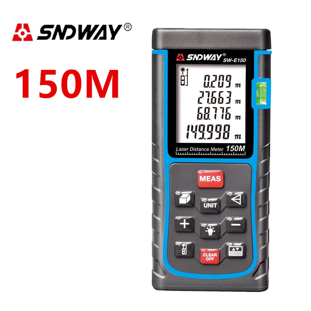 

SNDWAY Digital Laser distance Meter 150M 100M 80M 60M 50M 40M Laser Rangefinder Range finder trena Laser Tape measure