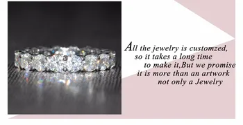 

Classic 14K 585 White Gold 4mm F Color Moissanite Eternity Wedding Band for Women Gift Stackable Eternity Band