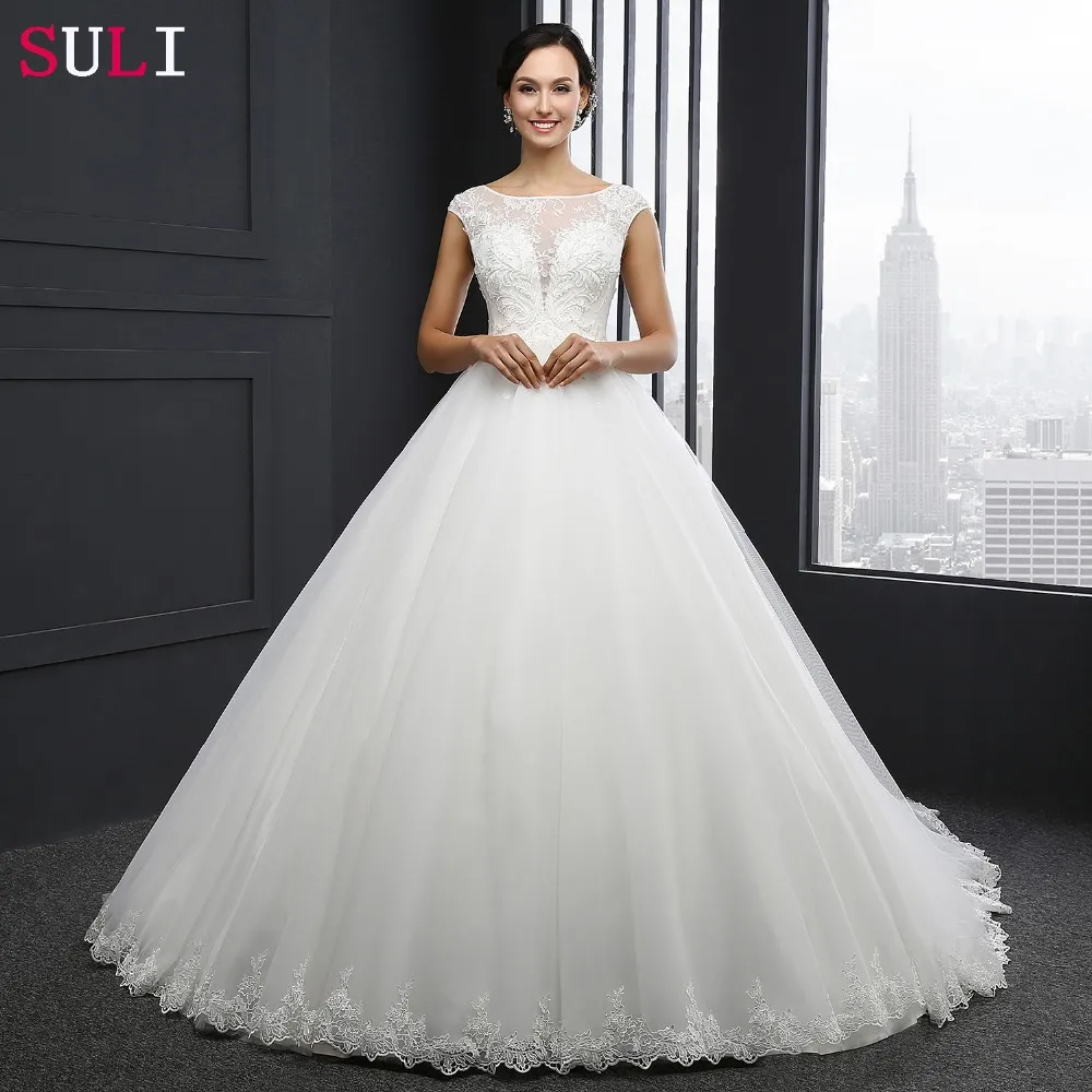 MZ-0031 New Arrival Princess Wedding Dress Custom Made Sequins Cap Sleeve Bride Dresses Tulle Wedding Dresses 2