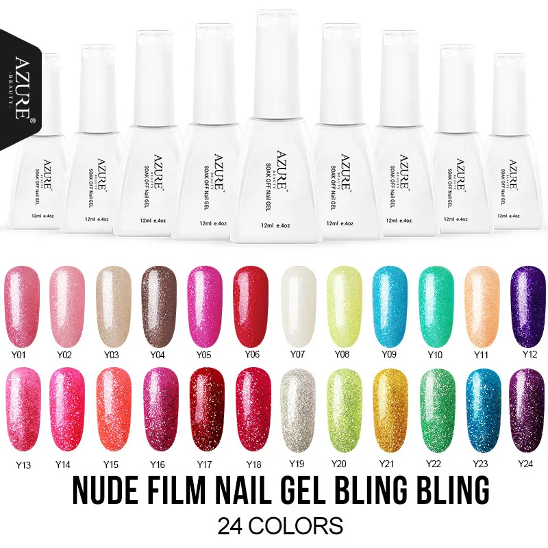 

AZURE BEAUTY UV Nail Gel Polish Shiny Glitter UV Nail Gel Polish Nail Art Sequins Decorations Led Gel Polish Semi Permanent Gel