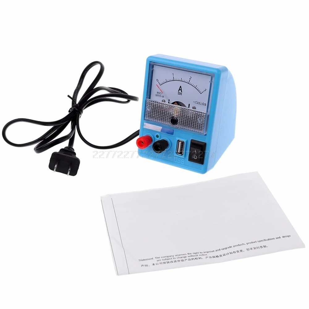 

110V-240V DC Power Supply Ammeter for Mobile Phone Repair Tools 5V 3A Ampermetre Charge Battery Short Circuit Protection My09 19