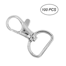 100 шт. крючки для ключей с поворотными d-кольцами сверхмощные защелкивающиеся крючки для карабина