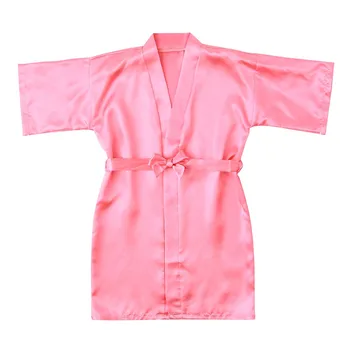

Night Gown Toddler Baby Kids Girls Fashion Casual Solid Silk Satin Kimono Robes Bathrobe Sleepwear Clothes Camisola menina