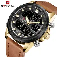 NAVIFORCE Top Luxury Brand Sport Watches Men Leather Digital Quartz Analog Watch Waterproof Military Clock Relogios Masculinos
