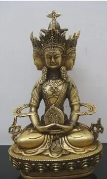 

Free shipping from Tibetan Buddhist bronze VAIROCANA, Herr der Mitte buddha statue 8 inch