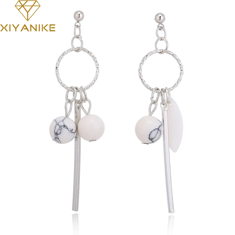 

XIYANIKE New Fashion Imitation Pearl Rhinestone Shell Tassels Earrings For Women Drop Earrings Elegant Jewelry Brincos 2018 E939